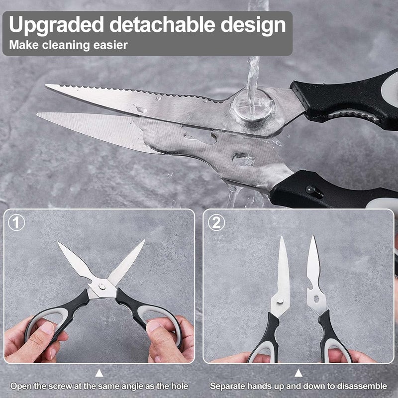 KITNATS 3-Pack Kitchen Shears Heavy Duty All Purpose Stainless Steel Scissors Dishwasher Safe Cooking for Meat, Chicken, Fish, Vegetable - Image 5